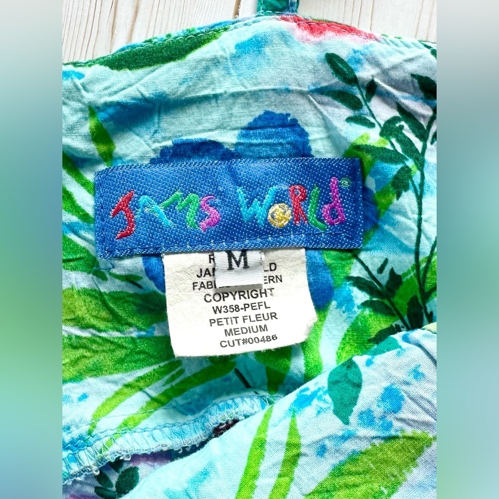 Jams World Petit Fleur Vintage Tropical Floral Dress Size Medium - Picture 3 of 6